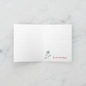 Let op Kaart met blauwe grillige bloem (Binnen)