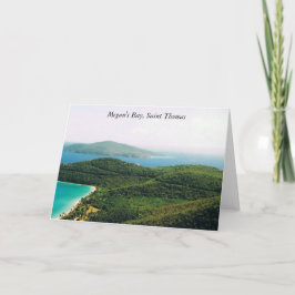 Let op Kaart met Megan's Bay, Sint Thomas Scene