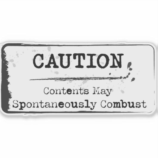 Let op: Kan spontaan Sticker verbranden (Voorkant)