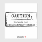 Let op: Kan spontaan Sticker verbranden (Vel)