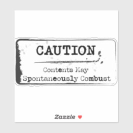 Let op: Kan spontaan Sticker verbranden