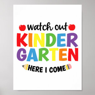 Let op kleuterschool hier kom ik Kinder terug naar Poster