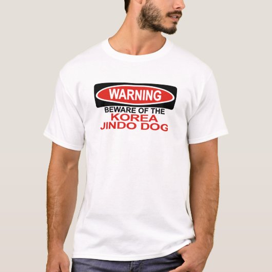 Let op Korea Jindo Dog T-shirt (Voorkant)