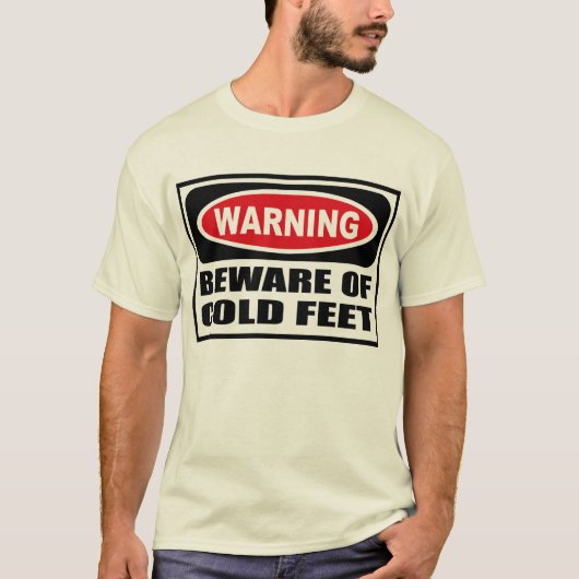 LET OP: KOUDE VOETEN Mannen T-shirt (Voorkant)