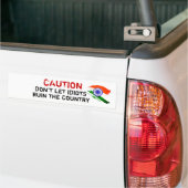 Let op: laat Idioten het land niet ruïneren Bumpersticker (Op Truck)