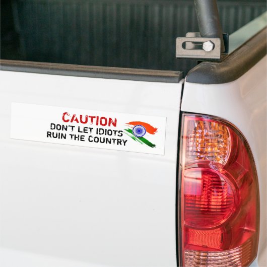 Let op: laat Idioten het land niet ruïneren Bumpersticker (Op Truck)