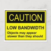 Let op lage bandbreedte briefkaart (Voorkant)