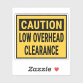 Let op: lage overheadklaring sticker (Vel)