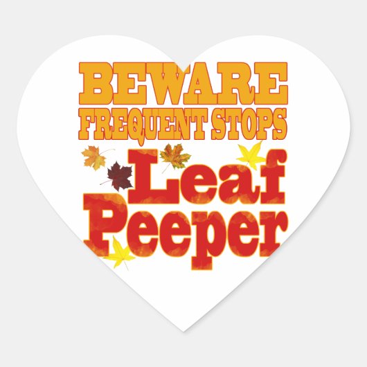Let op Leaf Peeper Hart Sticker (Voorkant)