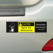 Let op! Let op motorrijwielen Bumpersticker (Op auto)