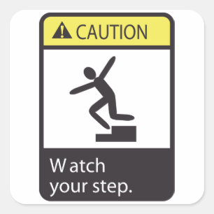 Let op: let op uw stap Stickers