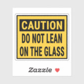 Let op: leun niet op het glas sticker (Vel)