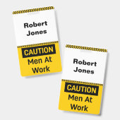 LET OP Mannen aan het Werk Badge (Voor- en achterkant)