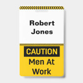 LET OP Mannen aan het Werk Badge (Achterkant)