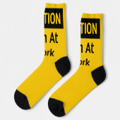 LET OP Mannen op het werk Geel en zwart Sokken (Links)
