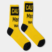 LET OP Mannen op het werk Geel en zwart Sokken (Rechts)