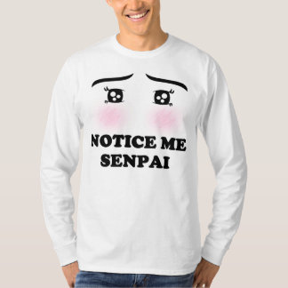 Let op me Senpai Blushing Anime Girl Kawaii Manga T-shirt