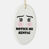 Let op me Senpai Blushing Anime Girl Kawaii Suki Keramisch Ornament (Rechts)