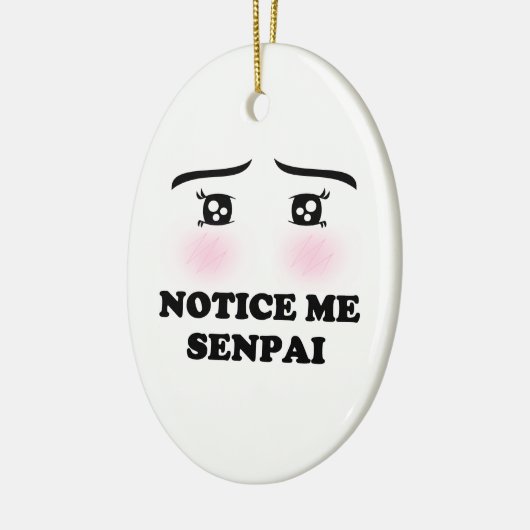Let op me Senpai Blushing Anime Girl Kawaii Suki Keramisch Ornament (Links)