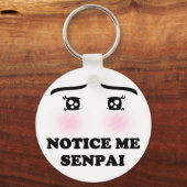Let op me Senpai Blushing Anime Girl Kawaii Suki Sleutelhanger (Voorkant)