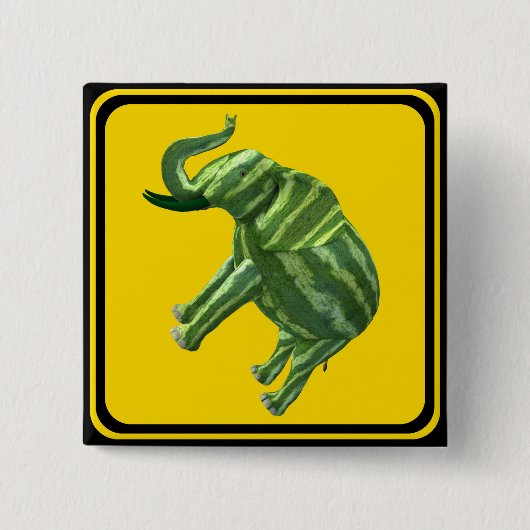Let op: Melophant Xing! Vierkante Button 5,1 Cm (Voorkant)