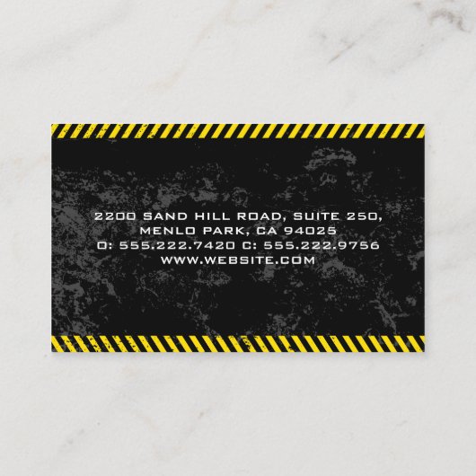 Let op! | Metaalzaag | Bouw Visitekaartje (Achterkant)