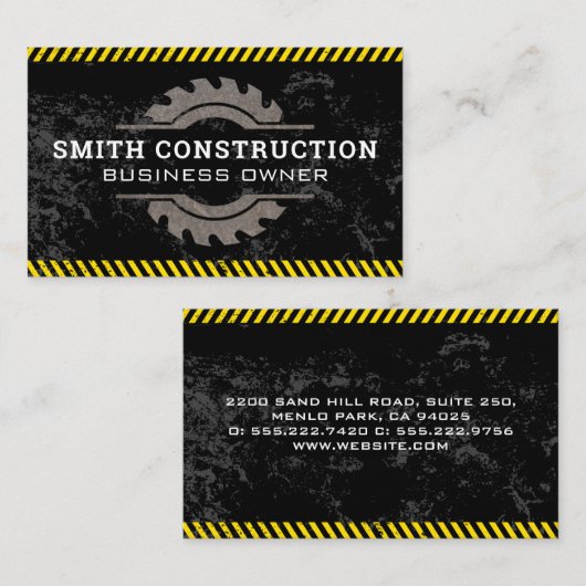 Let op! | Metaalzaag | Bouw Visitekaartje (Voorkant / Achterkant)