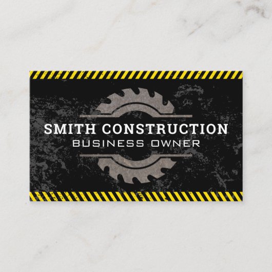 Let op! | Metaalzaag | Bouw Visitekaartje (Voorkant)