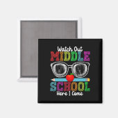 Let op middelbare school hier kom ik grappig terug magneet (Voorkant / Achterkant)
