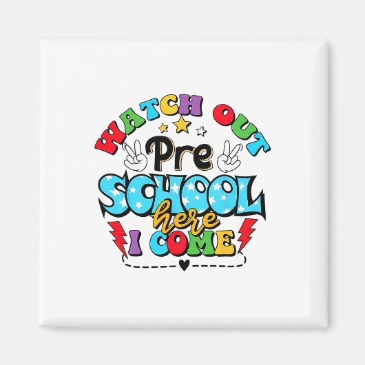 Let op middelbare school hier kom ik grappig terug magneet (Voorkant)