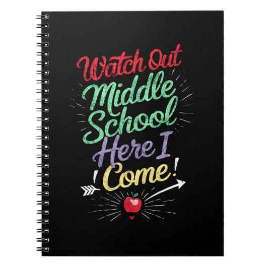 Let op, middelbare school, hier kom ik school notitieboek (Voorkant)