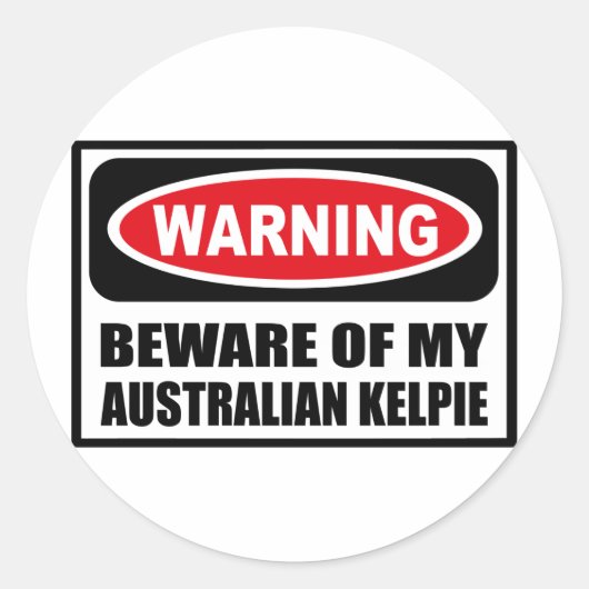 LET OP MIJN AUSTRALISCHE KELPIE STICKER (Voorkant)