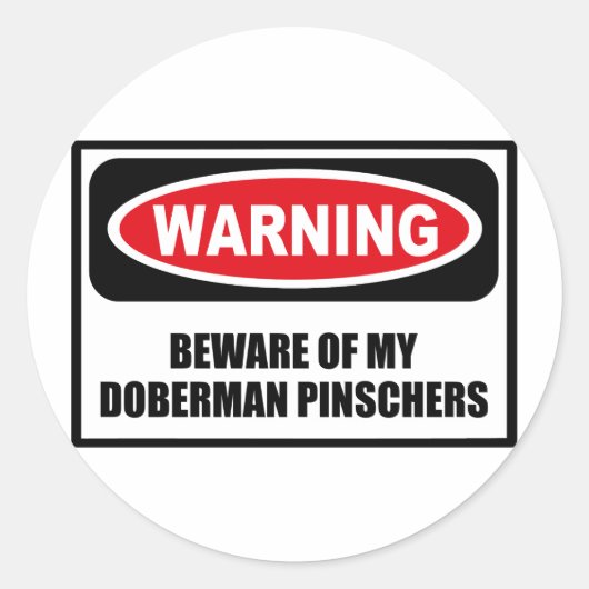 LET OP MIJN DOBERMAN PINSCHERS STICKER (Voorkant)