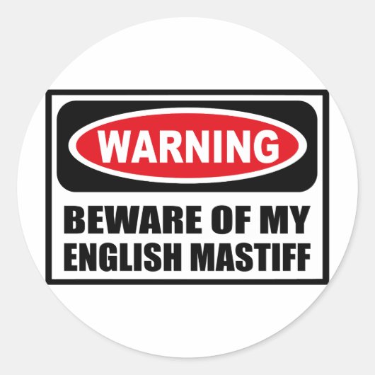 LET OP MIJN ENGELSE MASTIFF STICKER (Voorkant)