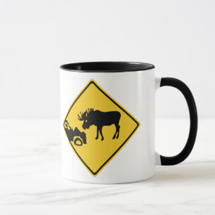 Let op: Moose, Traffic Sign, Canada Mok