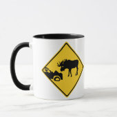 Let op: Moose, Traffic Sign, Canada Mok (Links)