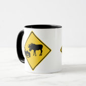 Let op: Moose, Traffic Sign, Canada Mok (Voorkant links)