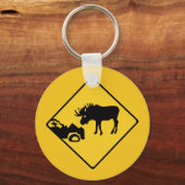 Let op: Moose, Traffic Sign, Canada Sleutelhanger (Voorkant)