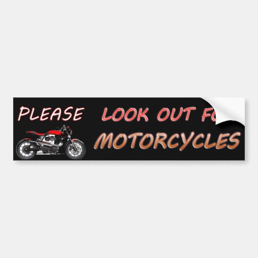 Let op motorfietsen bumpersticker (Voorkant)