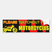 LET OP MOTORFIETSEN - BUMPERSTICKER (Voorkant)