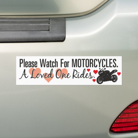Let op motorfietsen - Sportbike Bumpersticker (Op auto)