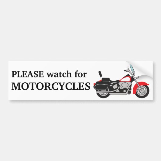 Let op motorrijwielen bumpersticker (Voorkant)