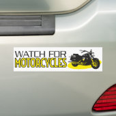 Let op motorrijwielen bumpersticker (Op auto)
