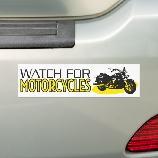 Let op motorrijwielen bumpersticker (Op auto)