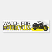 Let op motorrijwielen bumpersticker (Voorkant)
