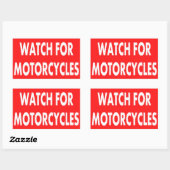 Let op motorrijwielstickers rechthoekige sticker (Vel)