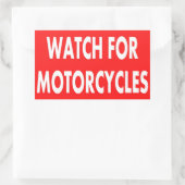 Let op motorrijwielstickers rechthoekige sticker (Tas)
