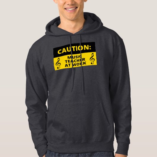 Let op: muziekdocent op het werk Funny Music Humor Hoodie (Voorkant)