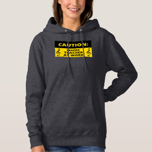 Let op: muziekdocent op het werk Funny Music Humor Hoodie