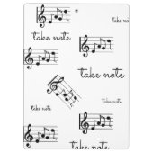 "Let op" Muzikale notitie klembord (Achterkant)